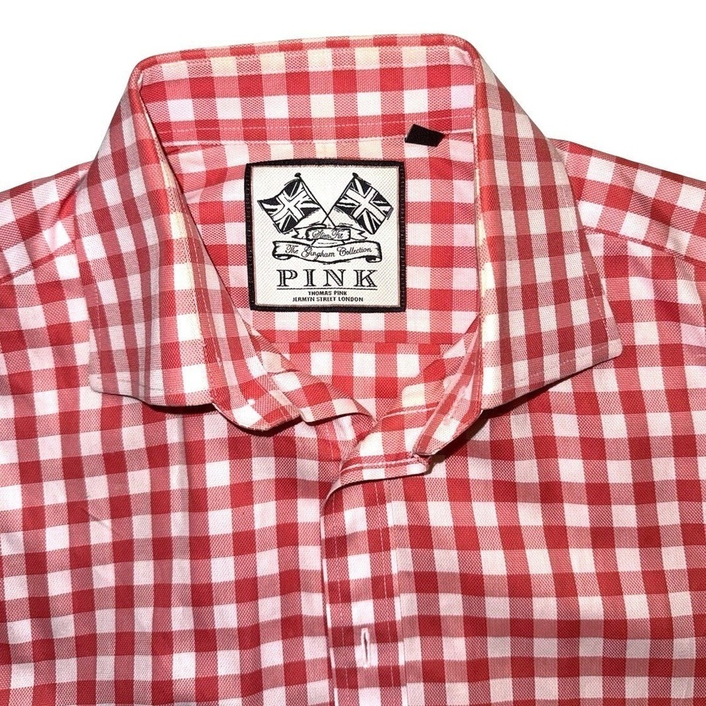 Thomas Pink Gingham Collection Red Men‎ Size S/M Old Money Ivy League Date Night